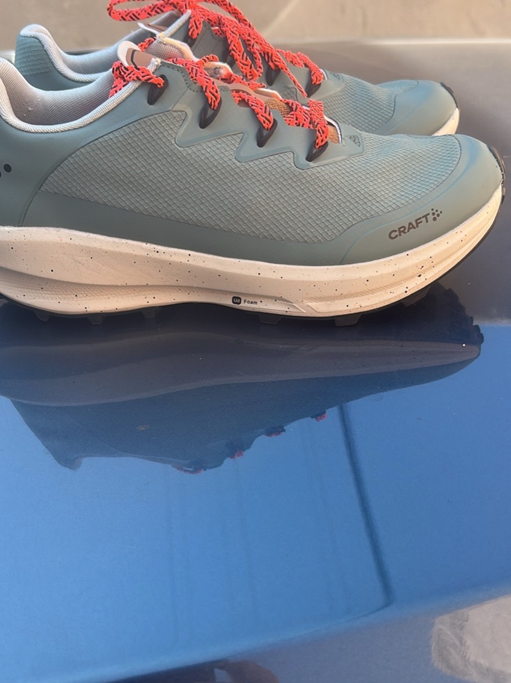 Craft Light Blue Running Sneakers with Coral Laces